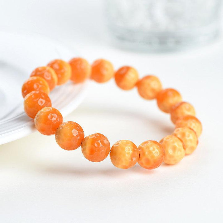 13mm myanmar yellow dragon jade bead bracelet