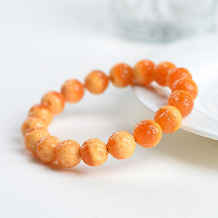 13mm myanmar yellow dragon jade bead bracelet