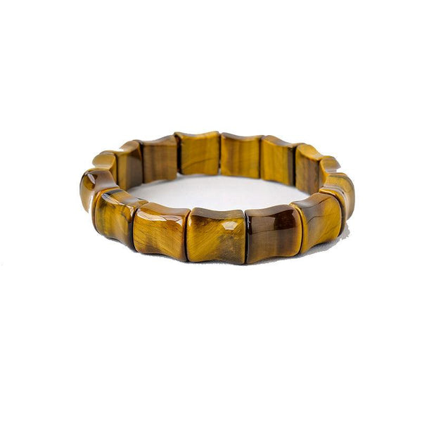 15mm tigers eye bamboo strap beaded crystal bracelet