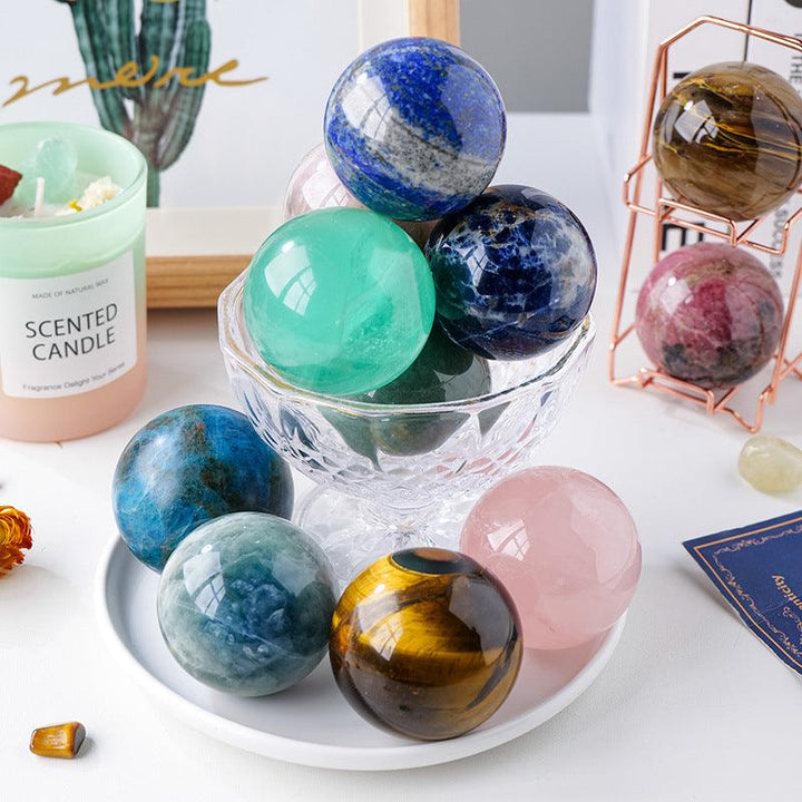 5cm natural crystal ball ornament raw stone desktop crafts on the table