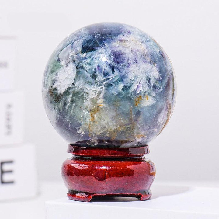 details of 5cm natural crystal ball ornament raw stone desktop crafts