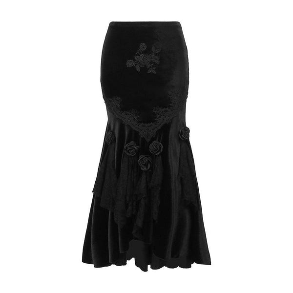 Women Black Sexy Gothic Lolita Prom Dress