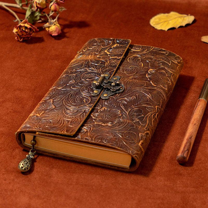 Vintage-Carved-Cowhide-Leather-Notebook-GothicStyle-Brown-A