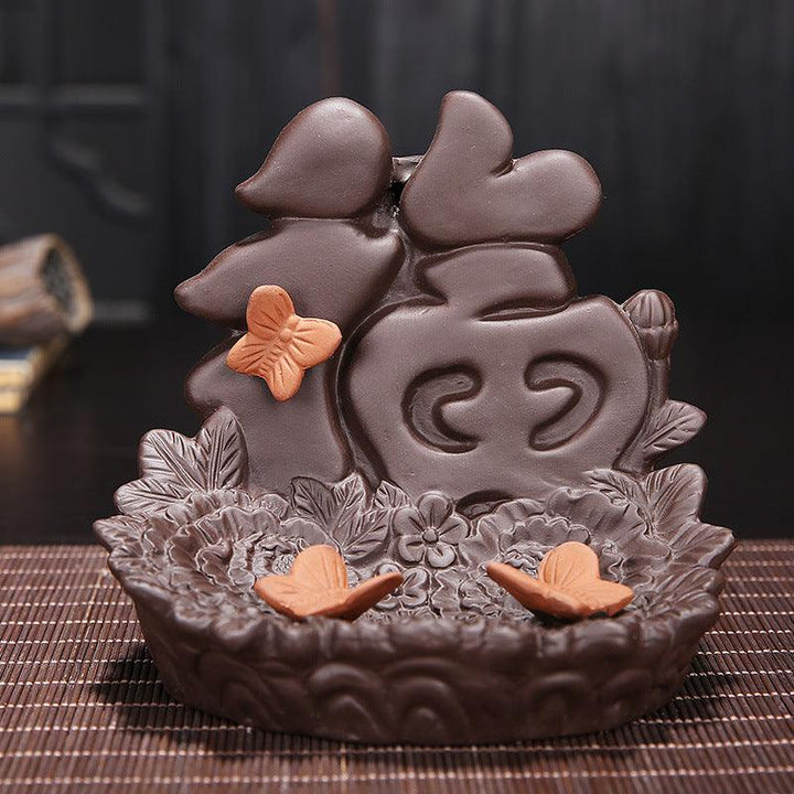 good luck zen garden backflow incense burner holder on the table