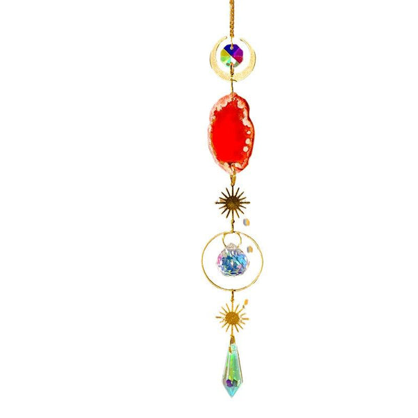 red agate energy stone wind chime crystal pendant