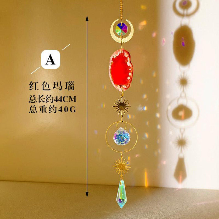 red agate energy stone wind chime crystal pendant