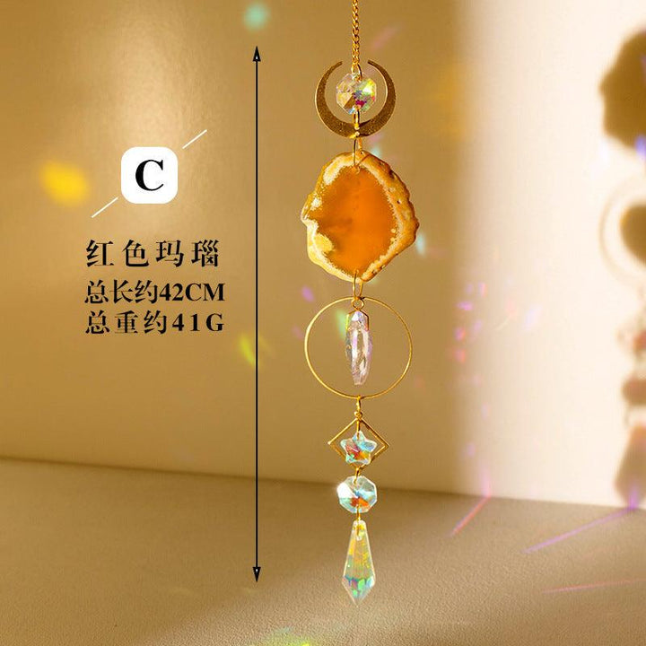 yellow agate energy stone wind chime crystal pendant