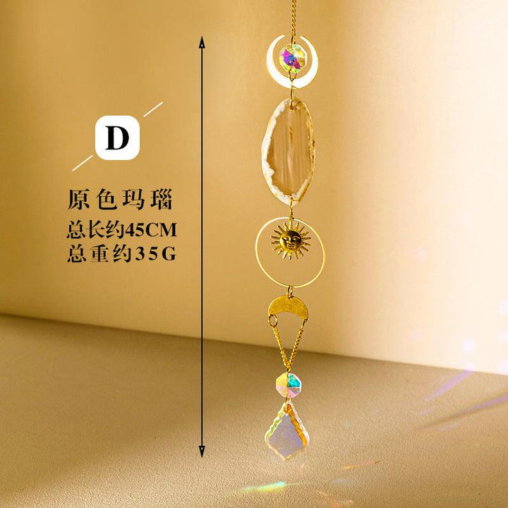natural agate energy stone wind chime crystal pendant