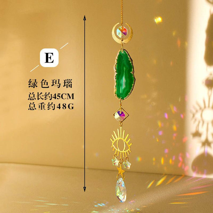 green agate energy stone wind chime crystal pendant