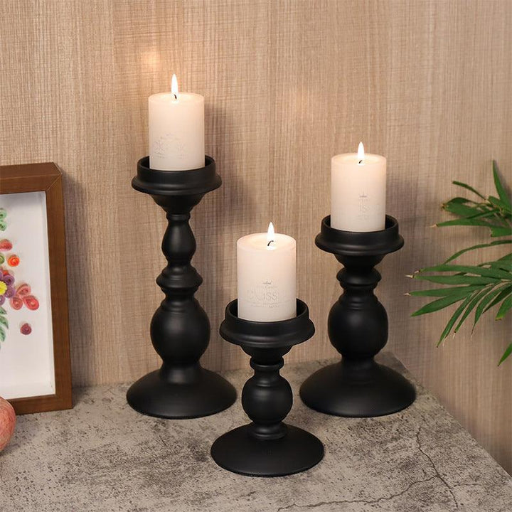 american gothic black vintage candle holder