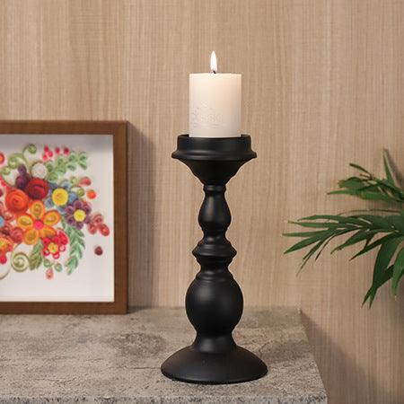 large american gothic black vintage candle holder