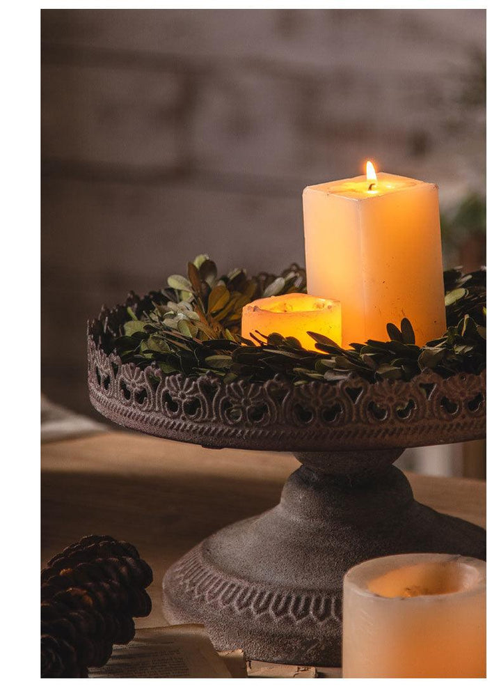 american industrial vintage iron birdcage candle holder on the table