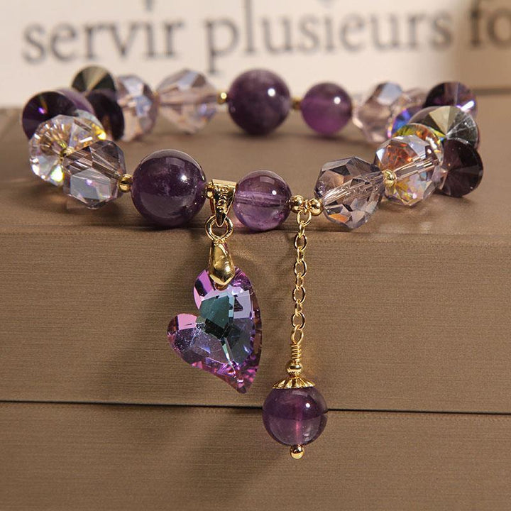 details of amethyst bracelet purple crystal vintage strings bracelet