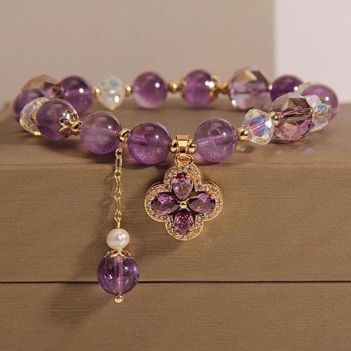 details of amethyst bracelet purple crystal vintage strings bracelet