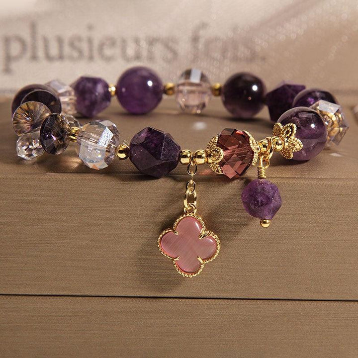 details of amethyst bracelet purple crystal vintage strings bracelet