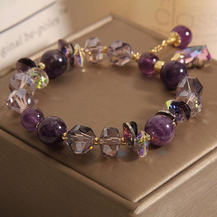 details of amethyst bracelet purple crystal vintage strings bracelet