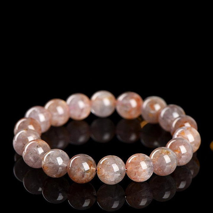 aurora purple titanium quartz round beads bracelet