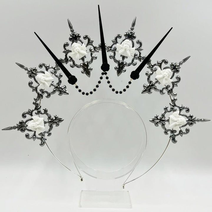 black and white halo hair bands angel hair accessories