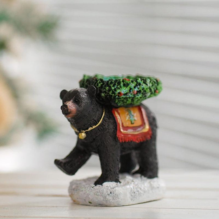 black bear candle holder ornament resin candle cup tray on the table