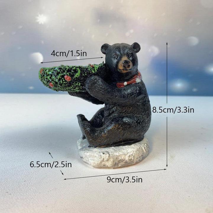 size of black bear candle holder ornament resin candle cup tray