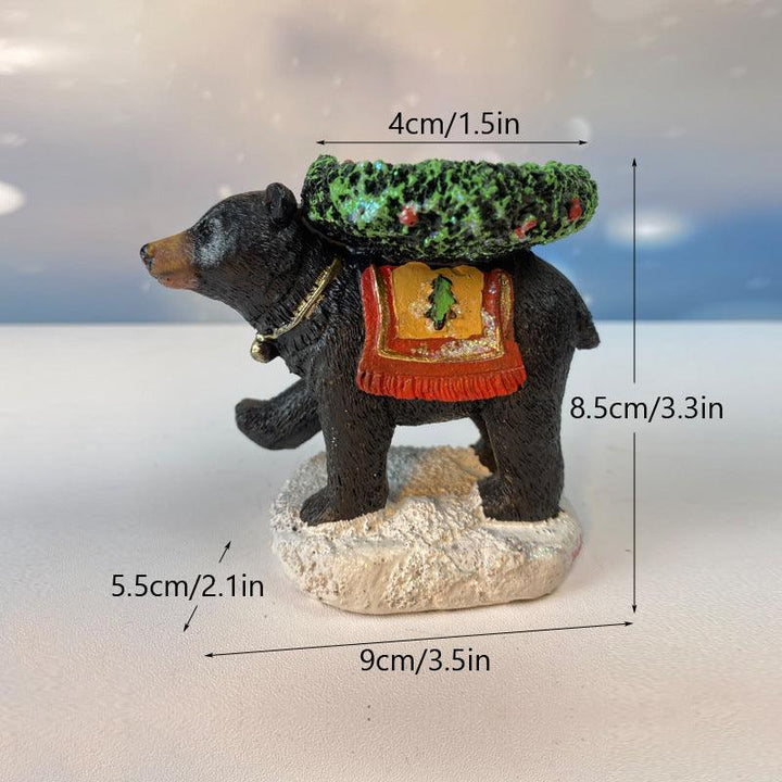 size of black bear candle holder ornament resin candle cup tray