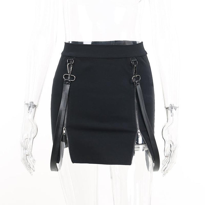 details of a black gothic steampunk half body dress