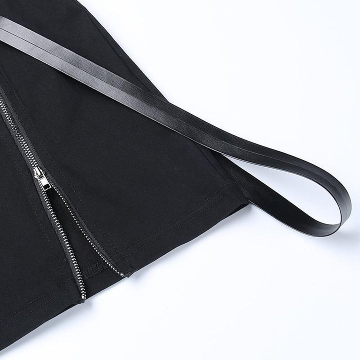 details of a black gothic steampunk half body dress