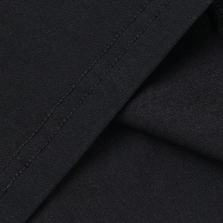 details of a black gothic steampunk half body dress
