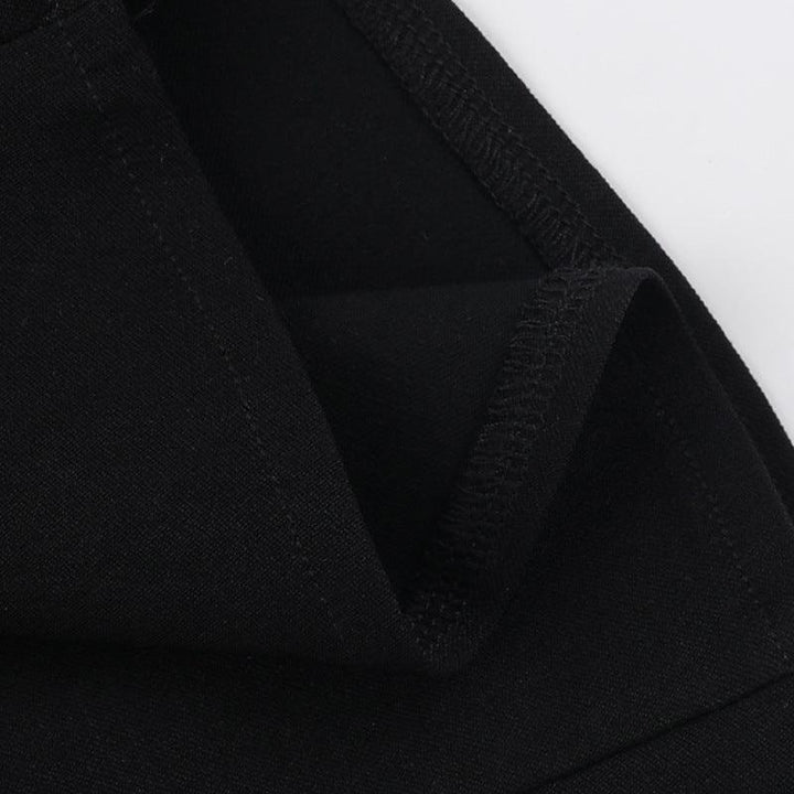 details of black gothic strapless leather buckle tank top
