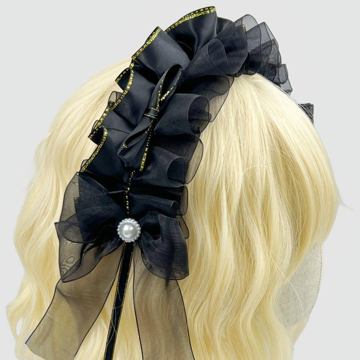 black lolita headpiece gothic hair band