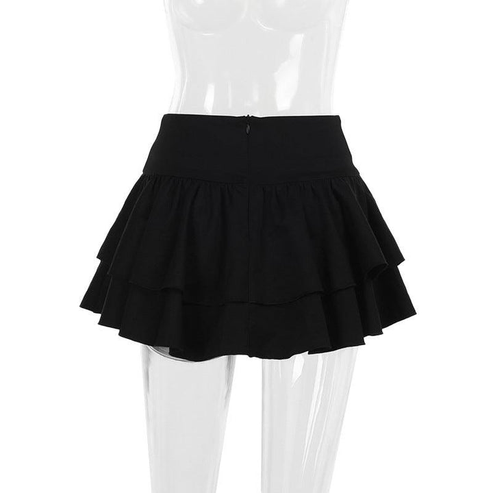 black punk cross pendant mini skirt