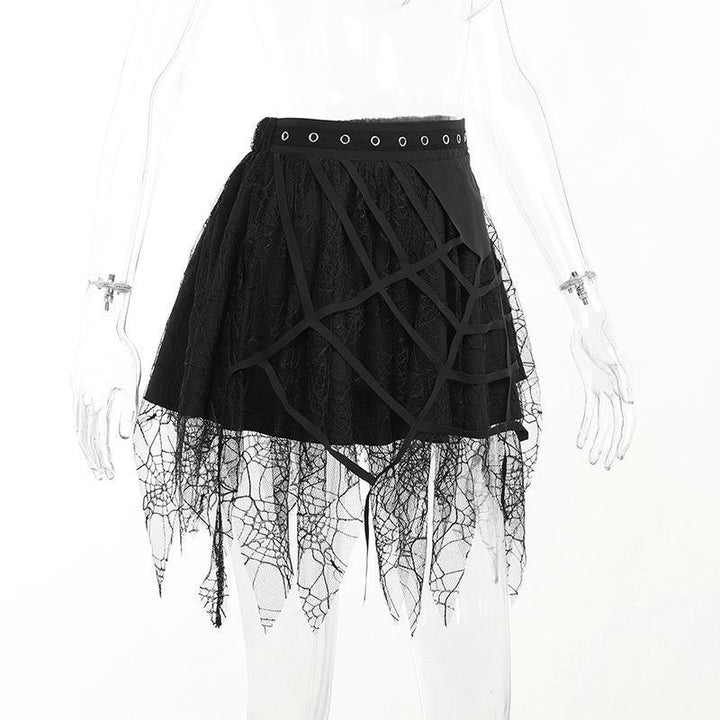 a woman wear a black steampunk gothic half body dress