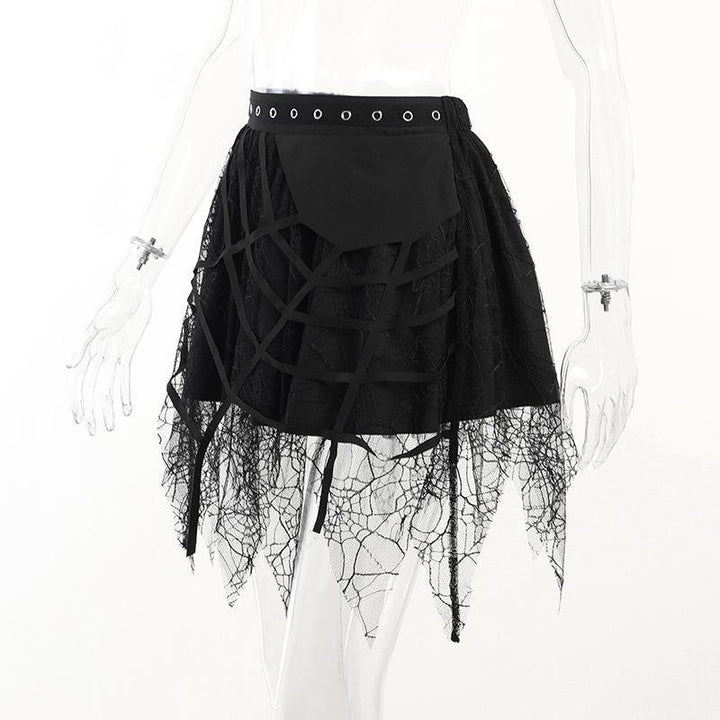 details of a black steampunk gothic half body dress