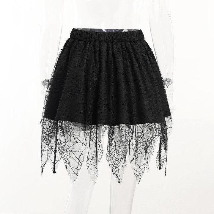 details of a black steampunk gothic half body dress