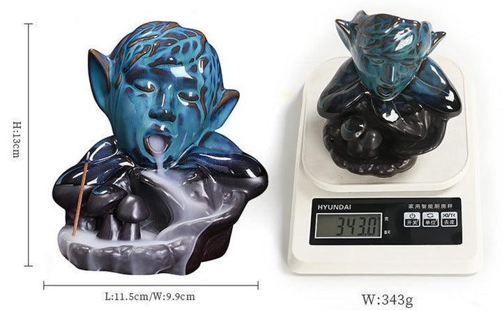 size and weight of fairy zen tiny garden backflow incense burner holder