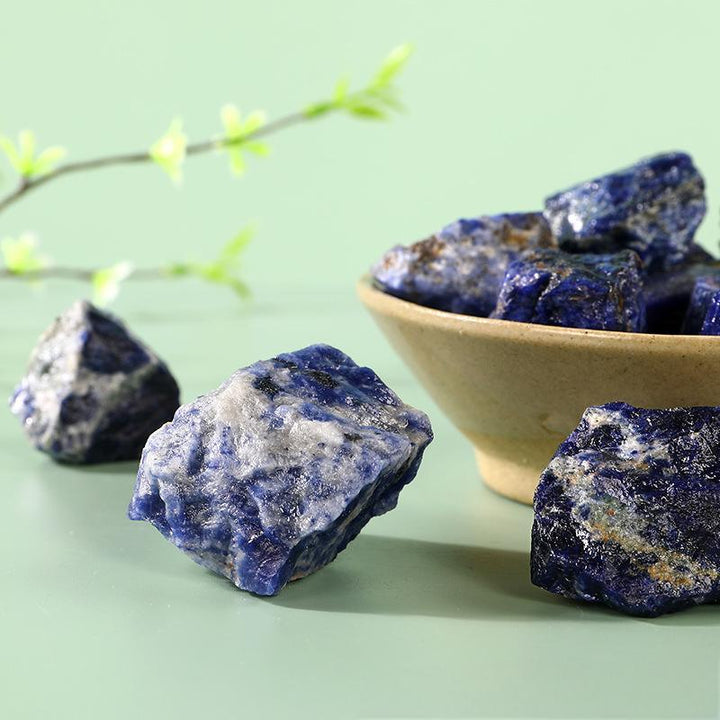 details of blue veins stone crystal raw healing stone