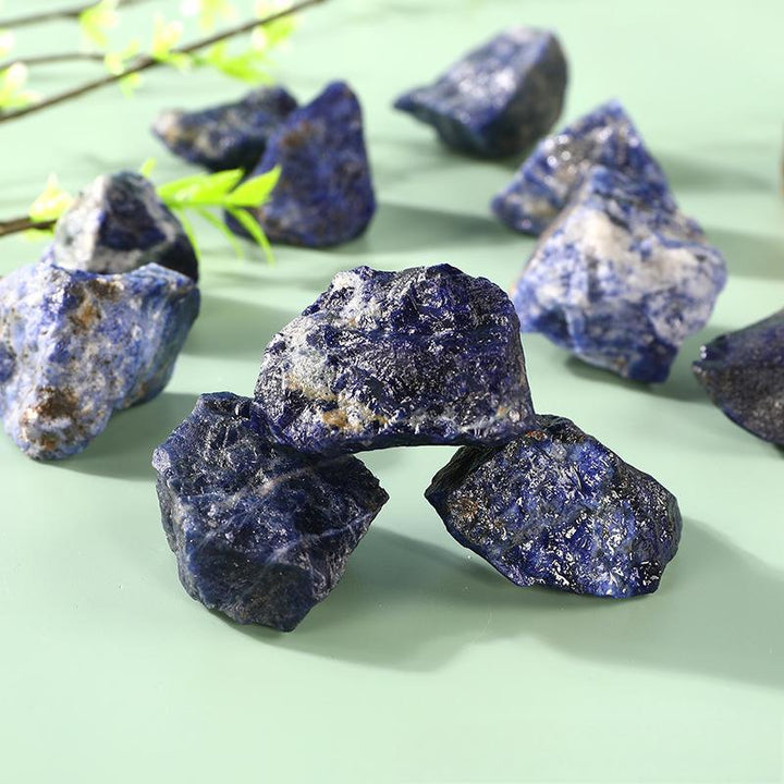 details of blue veins stone crystal raw healing stone