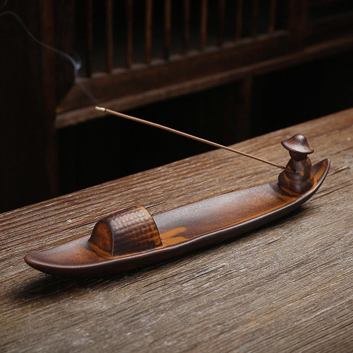 chinese zen garden office ceramic incense burner holder on the table