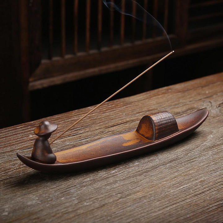 chinese zen garden office ceramic incense burner holder on the table