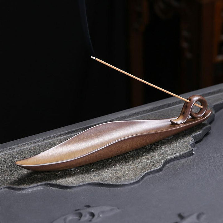 chinese zen garden office ceramic incense burner holder on the table