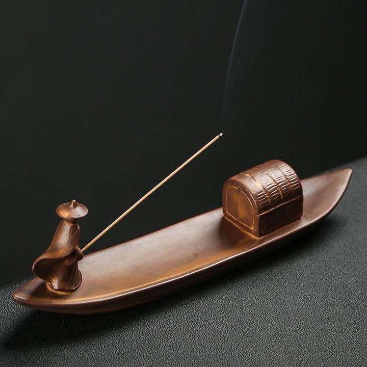 chinese zen garden office ceramic incense burner holder on the table