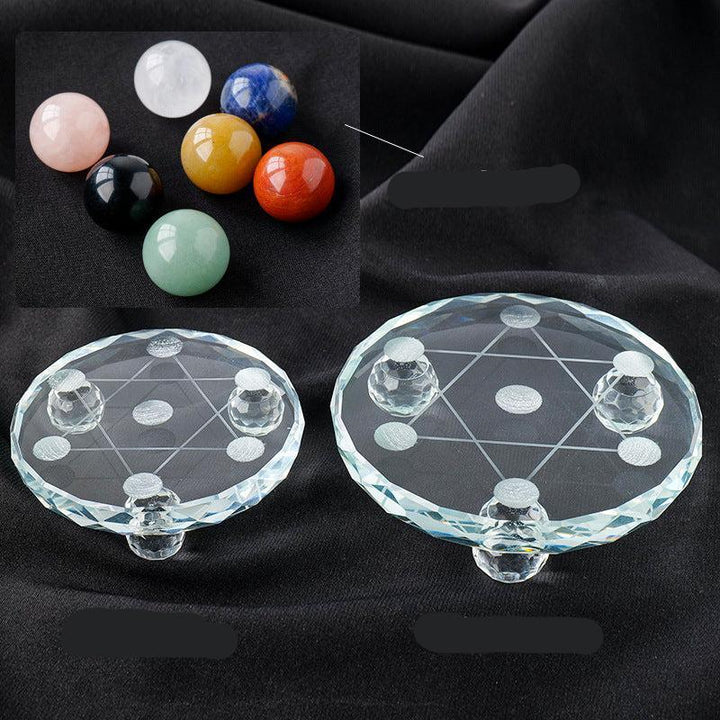 size of crystal ball seven star array ornament rainbow crystal raw stone