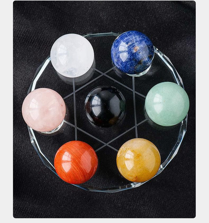 details of crystal ball seven star array ornament rainbow crystal raw stone