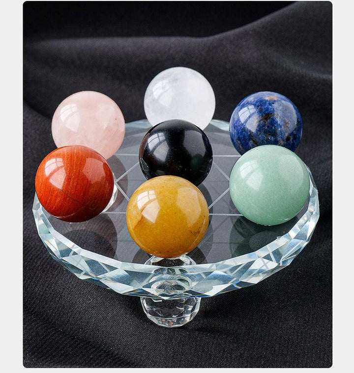 details of crystal ball seven star array ornament rainbow crystal raw stone