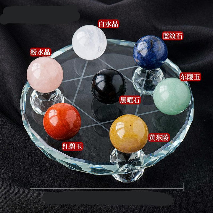 details of crystal ball seven star array ornament rainbow crystal raw stone