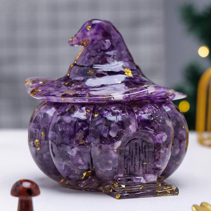 crystal chip resin halloween pumpkin ornament
