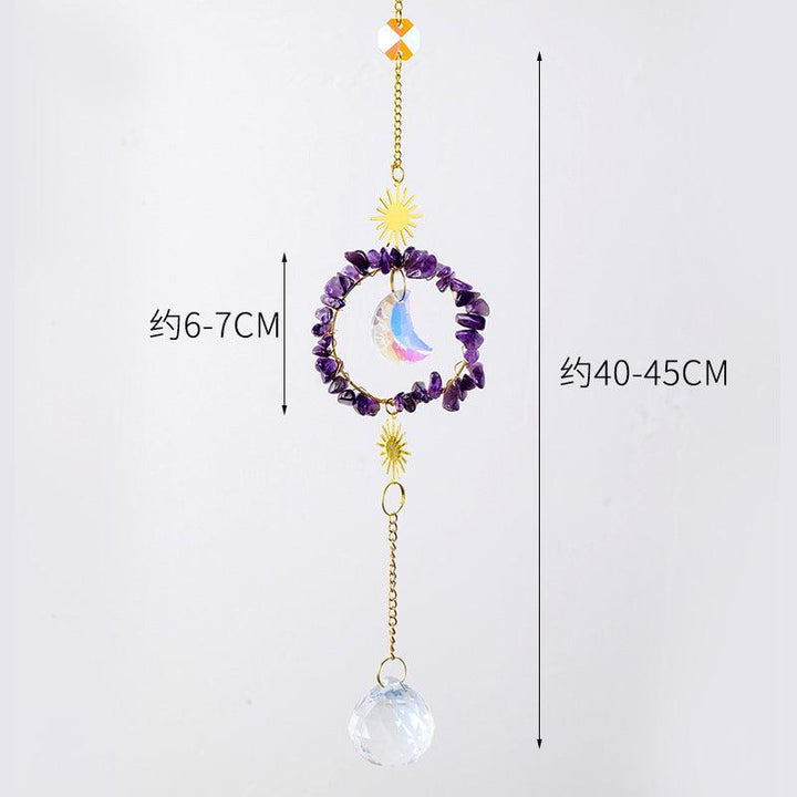 size of crystal energy stone sun and moon wind chime pendant