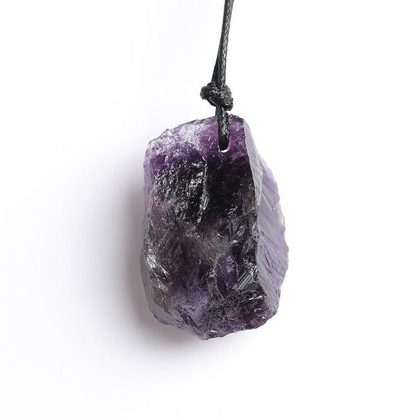 crystal healing gems irregular stone pendant necklace