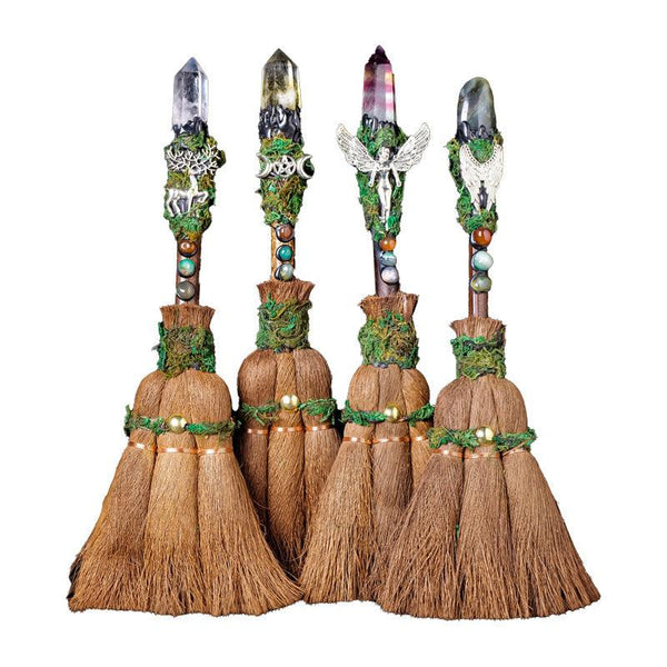 crystal palm cleansing broom magic divination tool