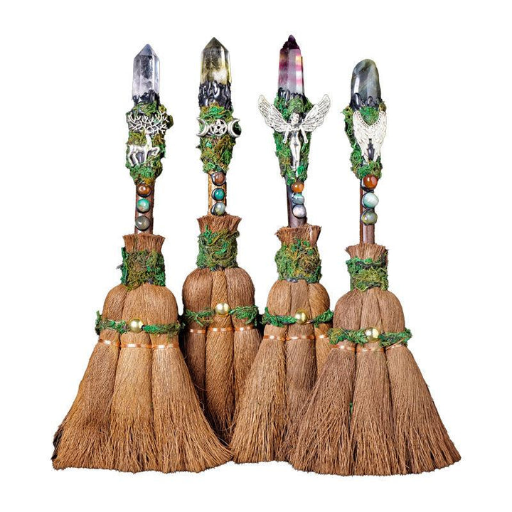 crystal palm cleansing broom magic divination tool